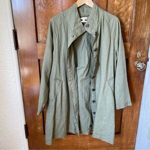Garnet Hill Green linen top coat size 12